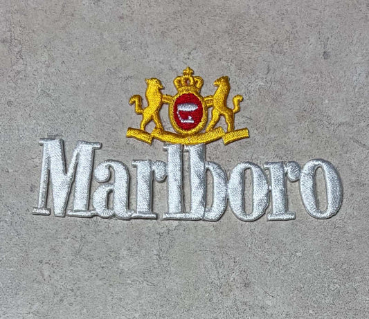 Marlboro Logo Vintage Patch Sport Sponsorship Unique Collectible MINT EXC NOS Relic has been stored away safely with care for decades and measures approx 2 x 3 inch