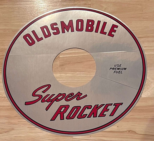 Oldsmobile 1965 Super Rocket Air Cleaner Decal EXC Restoration N.O.S. Relic has been safely stored away for decades and measures approximately 11 inch circle