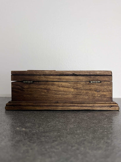 Vintage wooden trinket box with tiled yellow rose top. Adorable treasure chest, unique accessory and well made.  The box is 7 1/4 inches long, 4 inches wide and