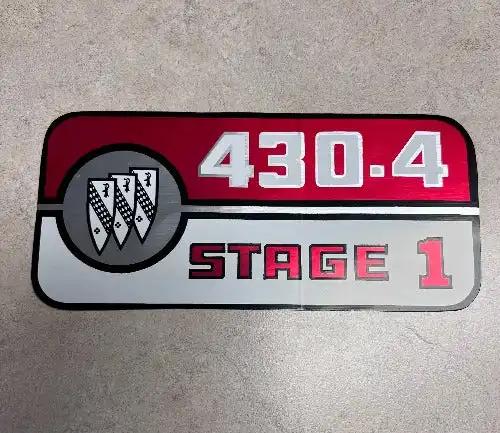 Buick 430 4 Barrel Stage 1 Decal