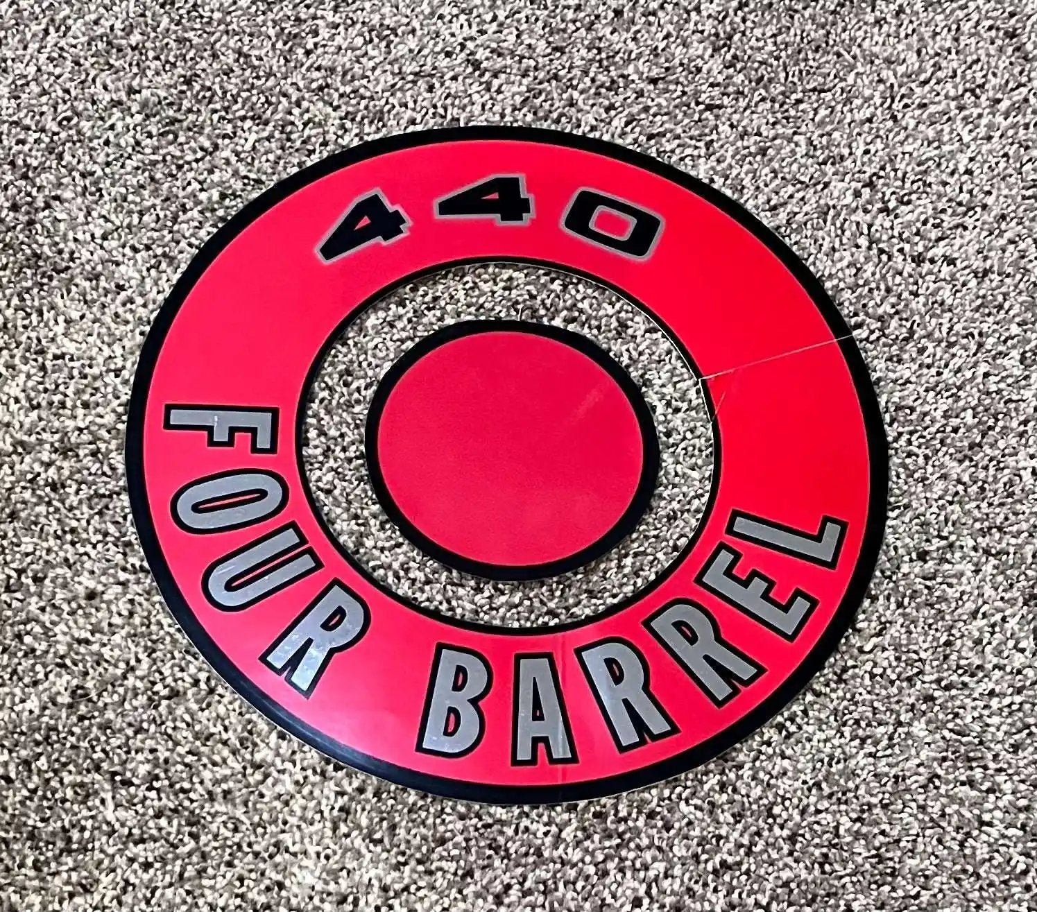 Dodge Plymouth 1966-68 440 Four Barrel Red Air Cleaner Decal EXC 2 PC Restoration Relic has been safely stored away for decades and measures approximately 10.5 inch