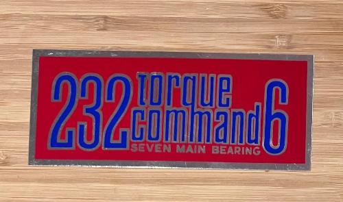 American Motors 1967-70 232 Torque Command 6 Air Cleaner Decal