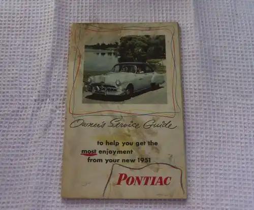 1951 PONTIAC Owners Service Guide 64 Pages Pontiac Indian Head Logo S