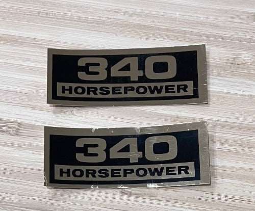 Pair 340 Horsepower Decals