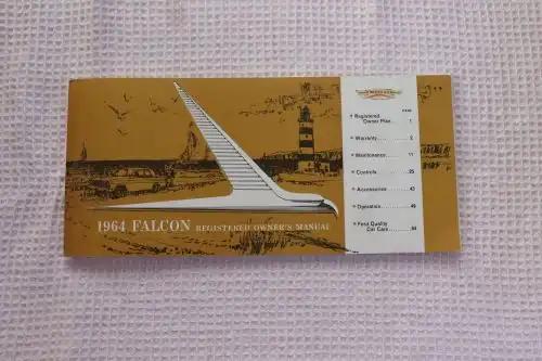 Vintage 1964 Ford FALCON Owners Manual Mint N.O.S. Brochure Original 73 pages Form 7759-64 A product of Ford Motor Company Other Ford and Falcon relics on webstore