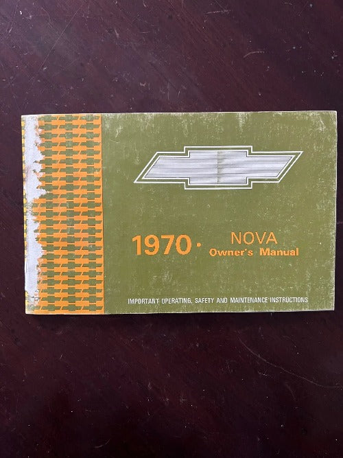 1970 Chevrolet Nova Original Owners Manual