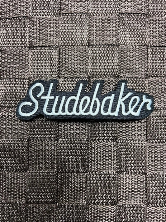 Studebaker Script Patch New Old Stock Great Item for Hat Shirt or Jacket. Relic has been stored away safely for decades and uniquely measures 1.5 in x 4.75 inches