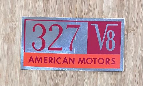 American Motors 1963-1964 327 V8 Valve Cover Red Decal