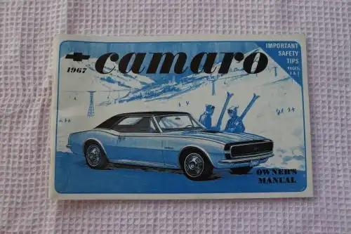 1967 CHEVROLET CAMARO Owners Manual Brochure Operations and Maintenance Instructions NOS Vintage Chevrolet Motor Division, General Motors Corporation, Detroit, Mi