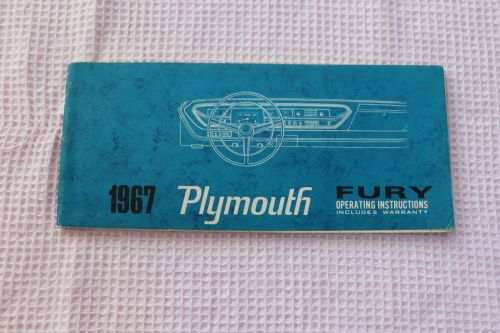 1967 PLYMOUTH FURY Operating Instructions Manual Brochure MINT Vintage NOS