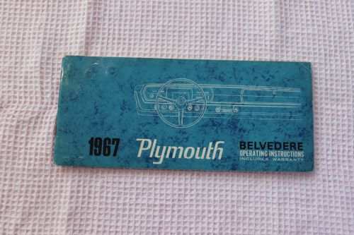 1967 Plymouth BELVEDERE Brochure Operating Manual NOS 1967 vintage Plymouth BELVEDERE Operating Instructions Manual 48 pages of information and specs great NOS
