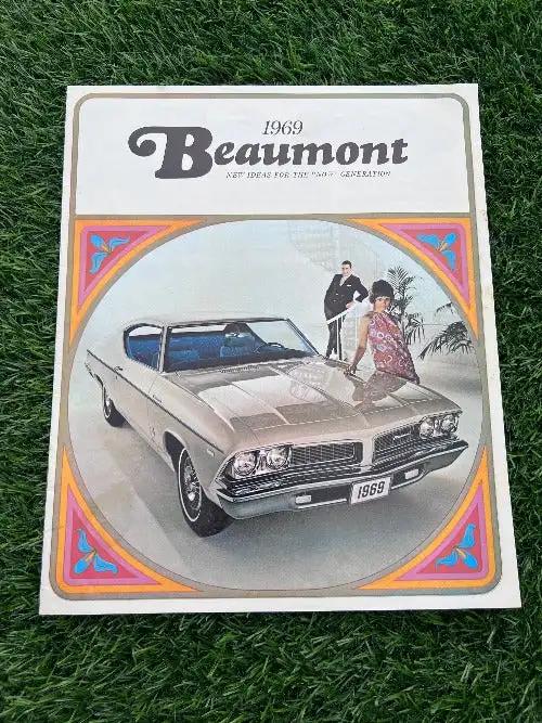 1969 BEAUMONT ORIGINAL BROCHURE VINTAGE NOS NOW GENERATION CLASSIC. 12 PAGES FRONT TO BACK OF RETRO PHOTOS, INFORMATION AND SPECIFICATIONS. VERY NICE ADDITION ITEM