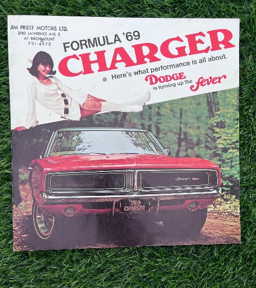 FORMULA '69 CHARGER BROCHURE ORIGINAL DODGE FEVER NOS VINTAGE ORIGINAL FORMULA '69 CHARGER HERE'S WHAT PERFORMANCE IS ALL ABOUT. DODGE IS TURNING UP THE FEVER COLLECT