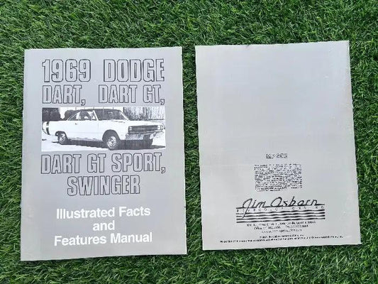 1969 DODGE DART SWINGER BROCHURE FACTS AND FEATURES MANUAL VINTAGE NOS14 PAGE MANUAL OF FACT AND FEATURES TO THE 1969 DODGE DART, DART GT, GT SPORT AND SWINGER LOOK