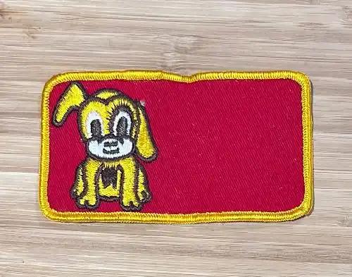 Cute Puppy Vintage Patch You Could Add a Name Dog Animals Canine Excellent Stitching NOS Item measures approximately 4.5 inches x 2.5 inches, Rectangle detailed