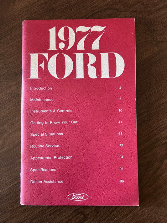 1977 Ford Vintage Owners Manual Brochure NOS Excellent Condition Item Relic has been safely stored away for decades and all info by Ford Motor Company 2nd printing