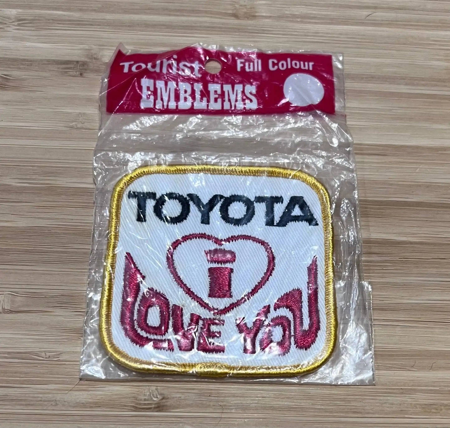 Toyota I Love You Vintage Patch Auto New Old Stock Excellent Condition Relic has been safely stored away for decades and measures approximately 3 inches square