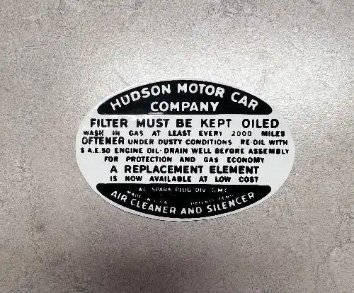 Hudson Nash 1936-1947 Air Cleaner and Silencer Decal