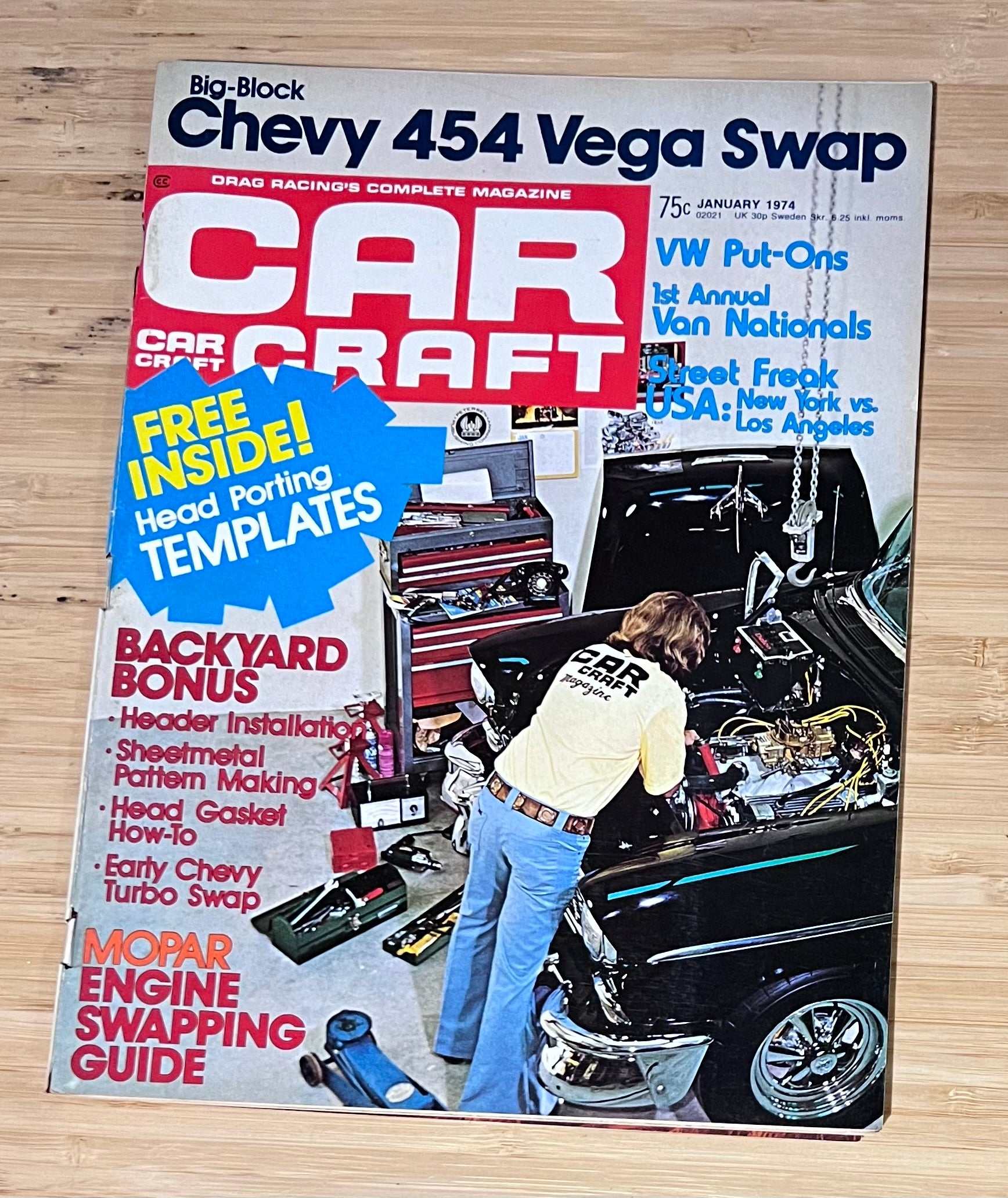 Car Craft January 1974 Magazine Eclectic Collection Featured Chevy 454 Vega Relic has been store safely away for decades and also features VW Van Nationals Backyard