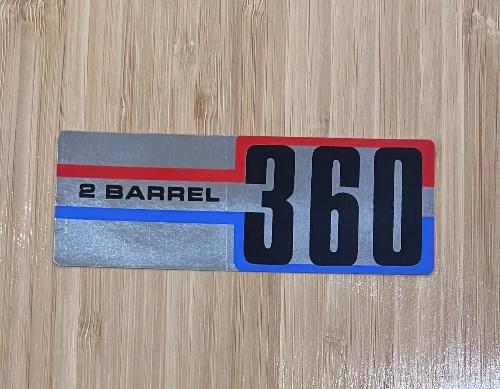 American Motors 360 2 Barrel 1971-1981 AIR CLEANER DECAL Jeep EXC NOS