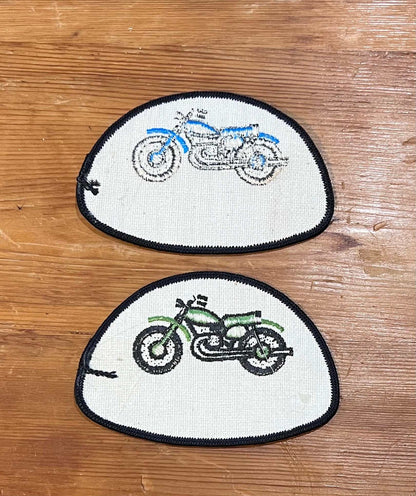 Motorcycle Pair of Vintage Patches 2 New Old Stock Excellent Condition Item Relic has been safely stored away for decades and OVAL measures approximately 3 x 3.5 in