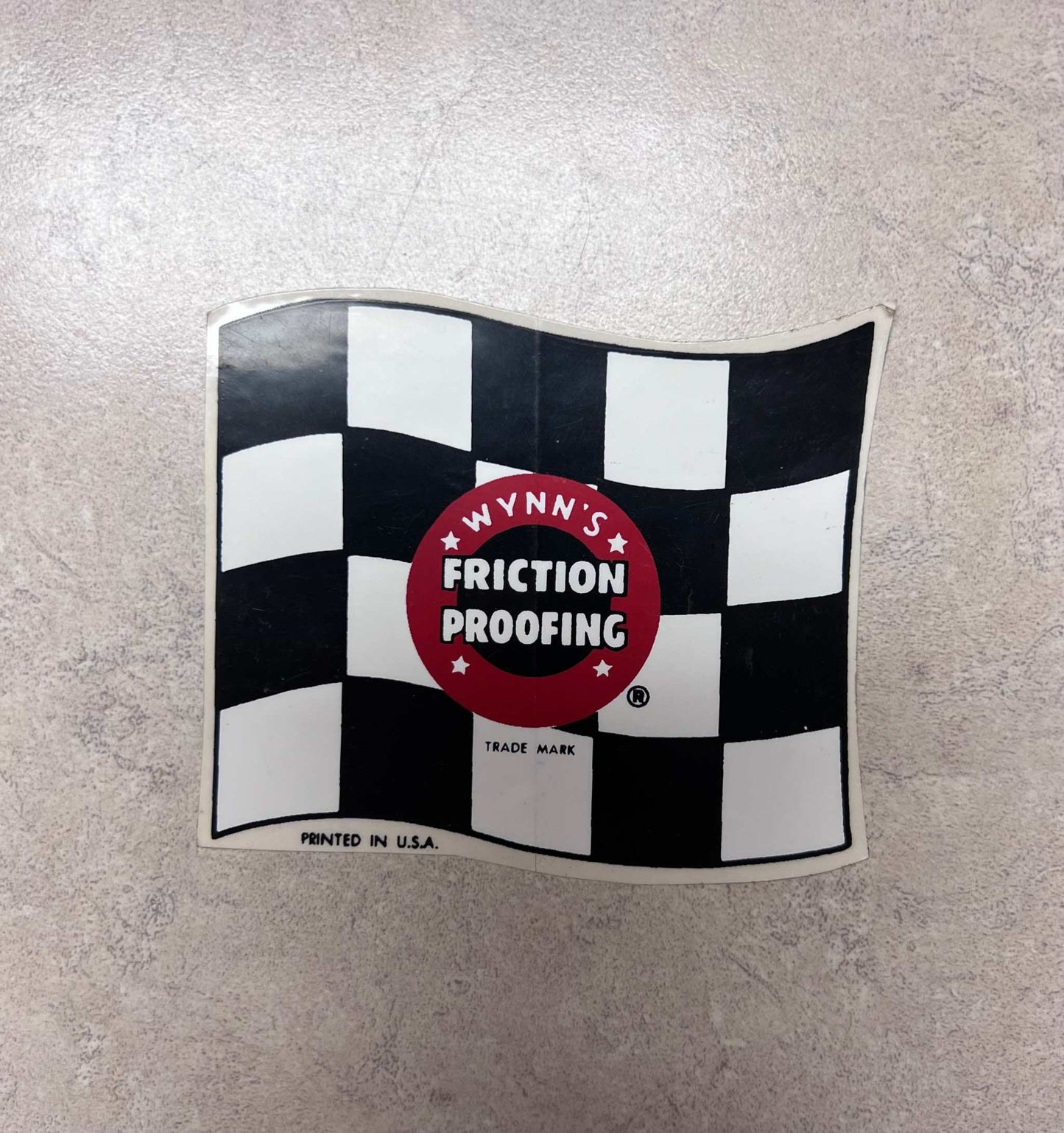 Wynns Friction Proofing Cross Flags Oil Engine Parts Racing Decal EXC Item Relic has been stored away safely for decades and measures approximately a 3 inch x 3.5 in