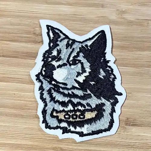 Gray Wolf Die Cut Head Shot Vintage Patch Wild Animals EXC Stitching NOS  Item measures approximately 4 inches x 4 inches, detailed stitching and in excellent