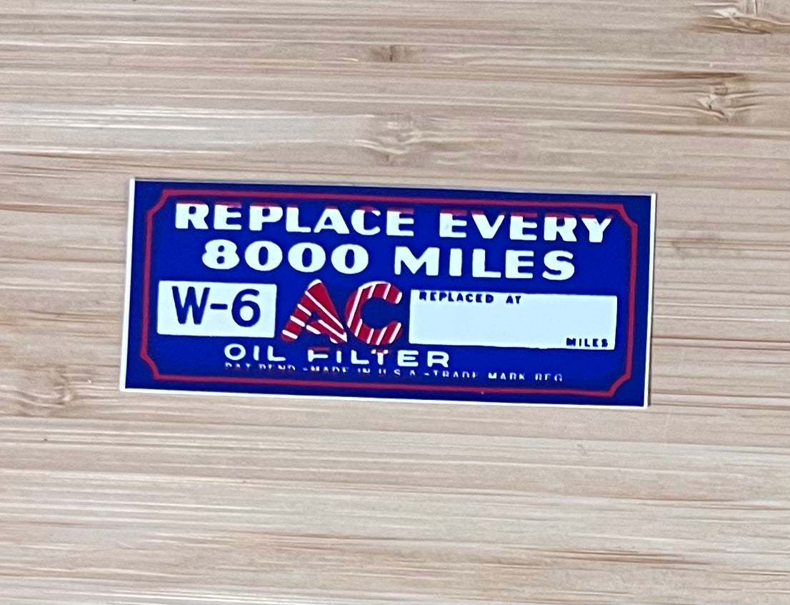 Chrysler 1926-32 Mopar W6 Oil Filter Air Cleaner Decal N.O.S. Restoration EXC Relic has been stored away safely for decades and measures approximately 1.25 in x 3 in