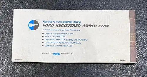 Ford 1963 Registered Owners Manual