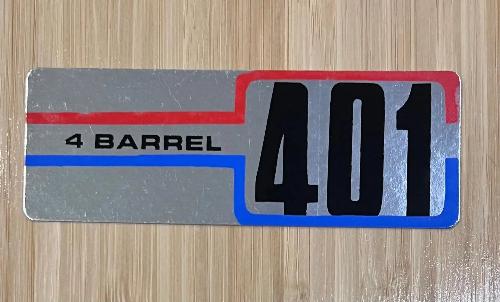 American Motors 401 4 Barrel 1972 AIR CLEANER DECAL