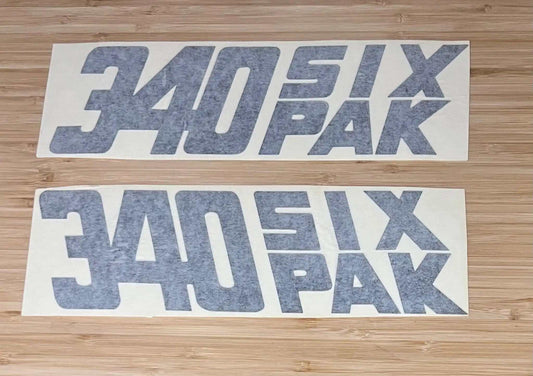 Dodge 1970 Challenger TA 340 SIX PAK Pair Black Fender Decals Restoration relic has been stored away safely for decades and approximately measures 3.75 inch x 11.75