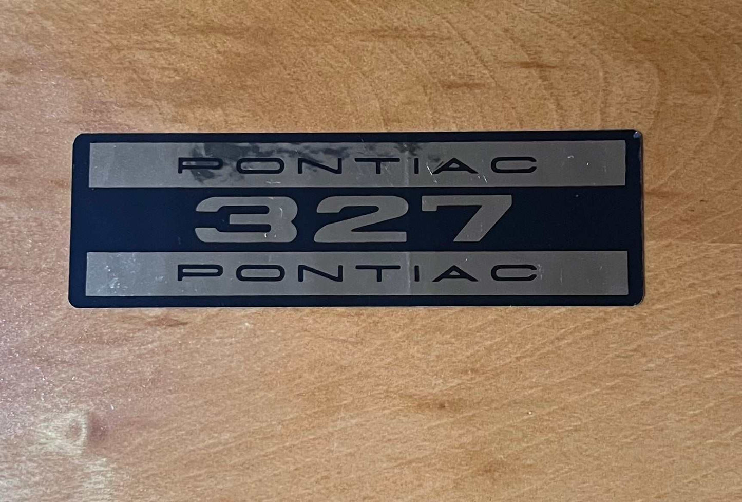Pontiac 1964-66 327 Valve Cover Decal EXC Condition Restoration Project Relic has been stored safely away for decades and measures approx 1.75 in x 5 in Official GM