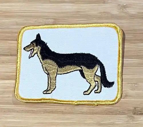 German Shepherd Vintage Patch Rectangle Dog Animals Canine EXC Stitching NOS Item measures approximately 4 inches x 3 inches, Rectangle detailed stitching