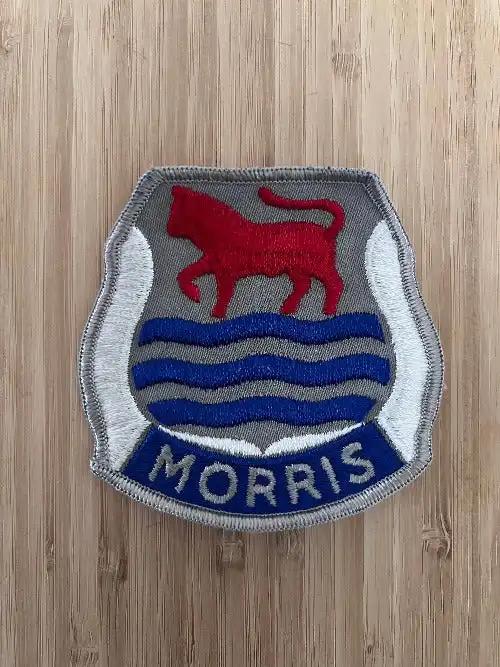 Austin Morris Large Shield Badge Crest Patch Vintage New Old Stock Mint Relic has been safely stored away for decades and measures approx 3.75 inches x 3.5 inches