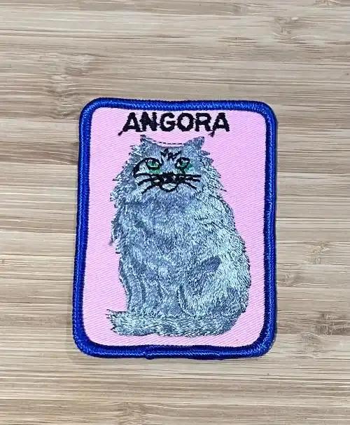 Angora Cat Vintage Patch Very Detailed Embroidery Feline Mint NOS Item Relic has been stored safely away for decades and measures approx 2.5 inches x 3.5 inches