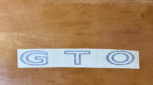 Pontiac 1970-73 GTO Black Deck Lid Decal EXC Cond Restoration Project. Relic has been stored safely away for decades and measures approx 1 in wide x 8 in length