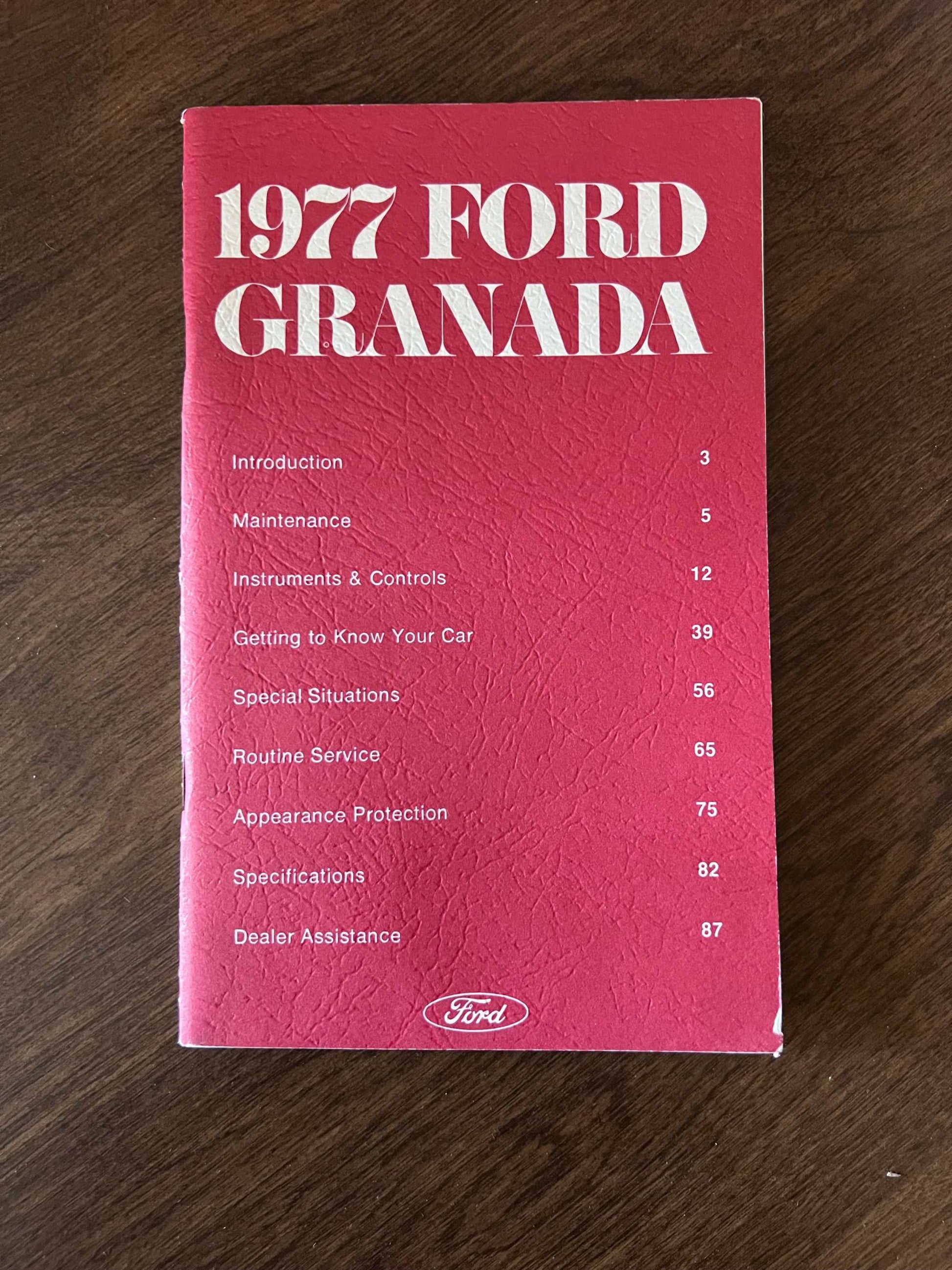 1977 Ford Granada Vintage Owners Manual Brochure N.O.S. Condition Item Relic has been safely stored away for decades and all Granada info by Ford Motor Company 3rd