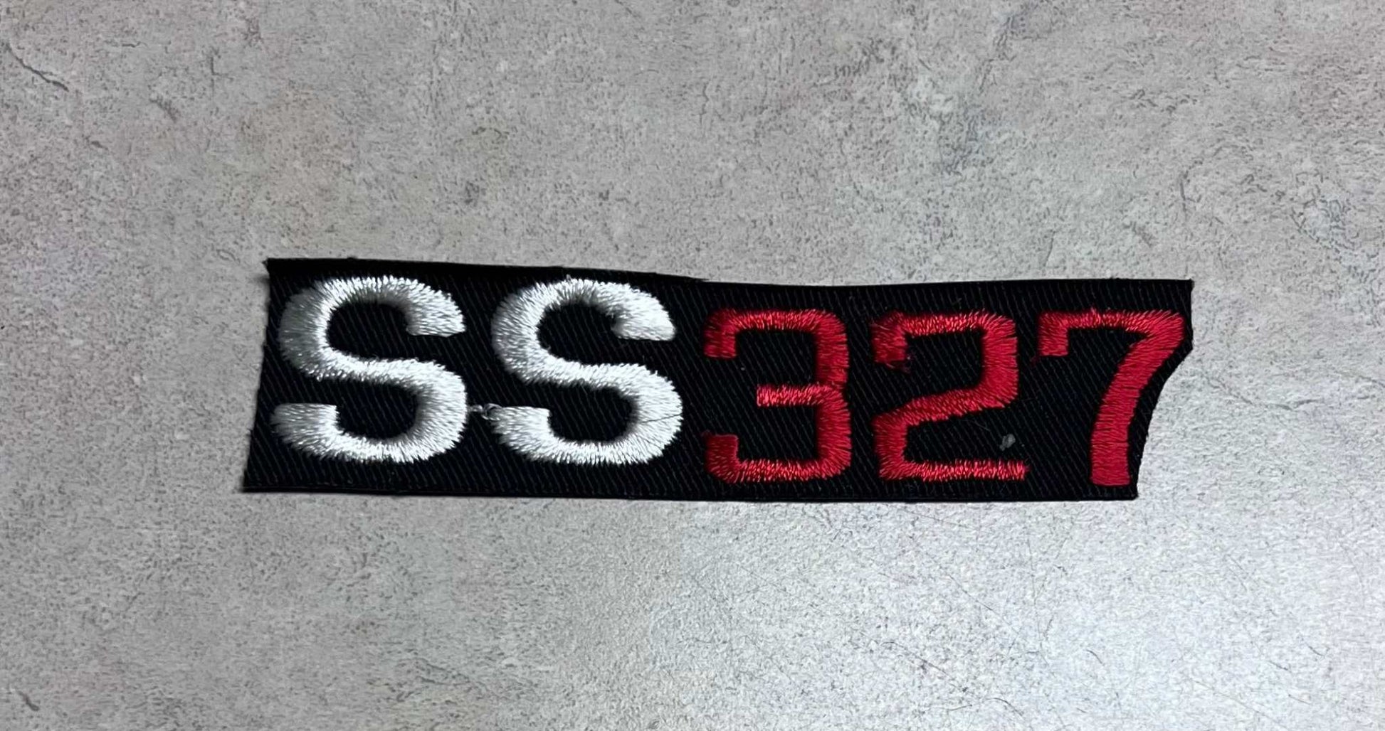 SS 327 Nova Impala Malibu Bel Air Patch Auto NOS Excellent Condition Relic has been safely stored away for decades and measures approximately 1 x 4.25 inches