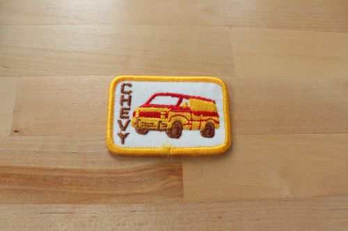 CHEVY VAN PATCH NOS VINTAGE EXC STITCHING Chevrolet GOLD. VINTAGE NOS CHEVY van patch measuring 2.5 x 2 inches.  A great piece to add to your vintage party van