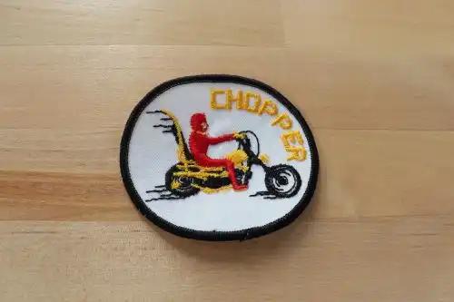 Hot Rod MOTORCYCLE CHOPPER PATCH VINTAGE DETAILED NEW OLD STOCK READY. Measures approx 3 1/2 x 2 1/2 inches, detailed stitching, great vibrant colors, for collection