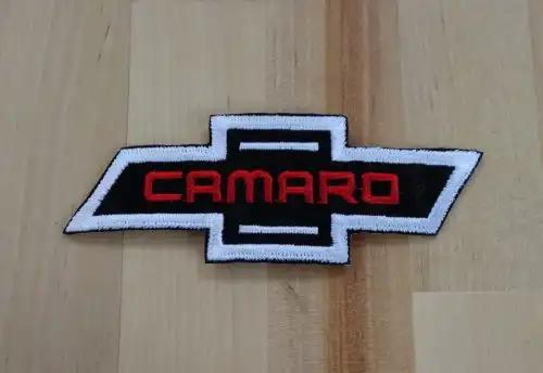 CAMARO Bowtie PATCH Auto Red Lettering White Outline NOS Traditional Chevy  relic Camaro patch has been stored for decades and is measuring 1.75 in x 4.5 inches 