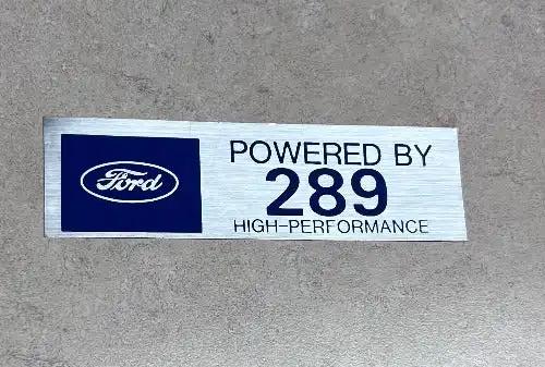 Ford Powered By 289 High Performance Decal
