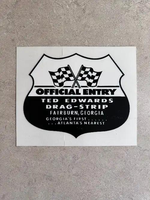 Ted Edwards Official Entry Drag Strip Window Decal
