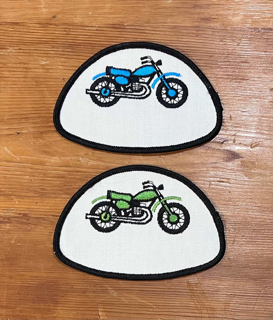 Motorcycle Pair of Vintage Patches 2 New Old Stock Excellent Condition Item Relic has been safely stored away for decades and OVAL measures approximately 3 x 3.5 in