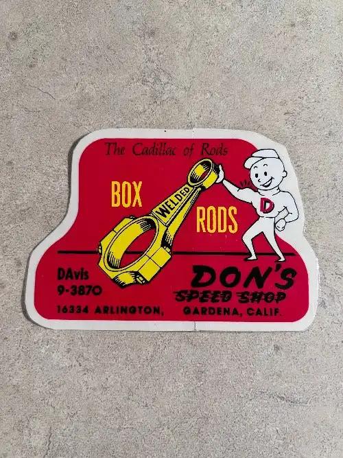 Dons Speed Shop Box Rods Decal