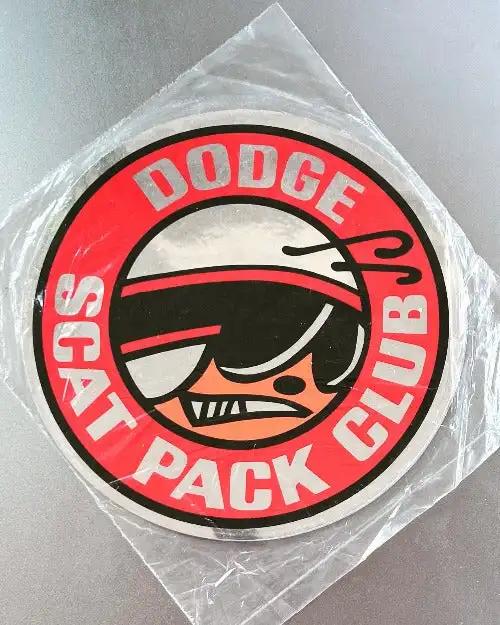 DODGE SCAT PACK CLUB Official Mopar Licensed Decal Restoration EXC Metallic Relic has been safely stored away for decades and measures approximately a 6 inch circle