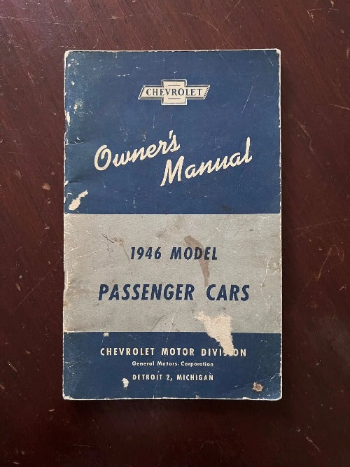 Chevrolet 1946 Model Passenger Cars Original Owners Manual