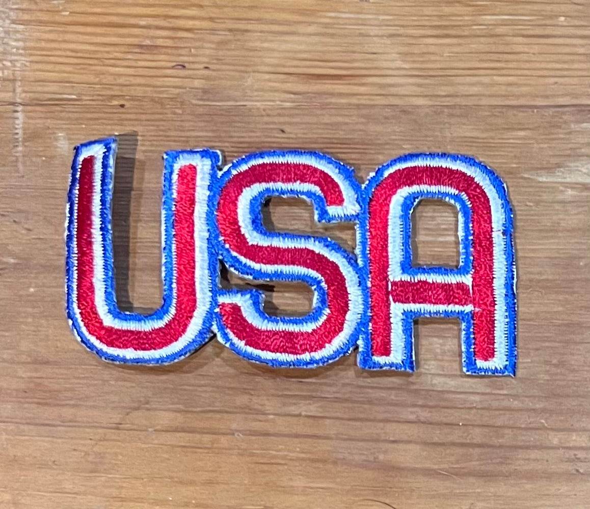 USA Red White Blue Lettering Vintage Patriotic Patch Make Your Own