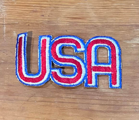 USA Red White Blue Lettering Vintage Patriotic Patch Make Your Own
