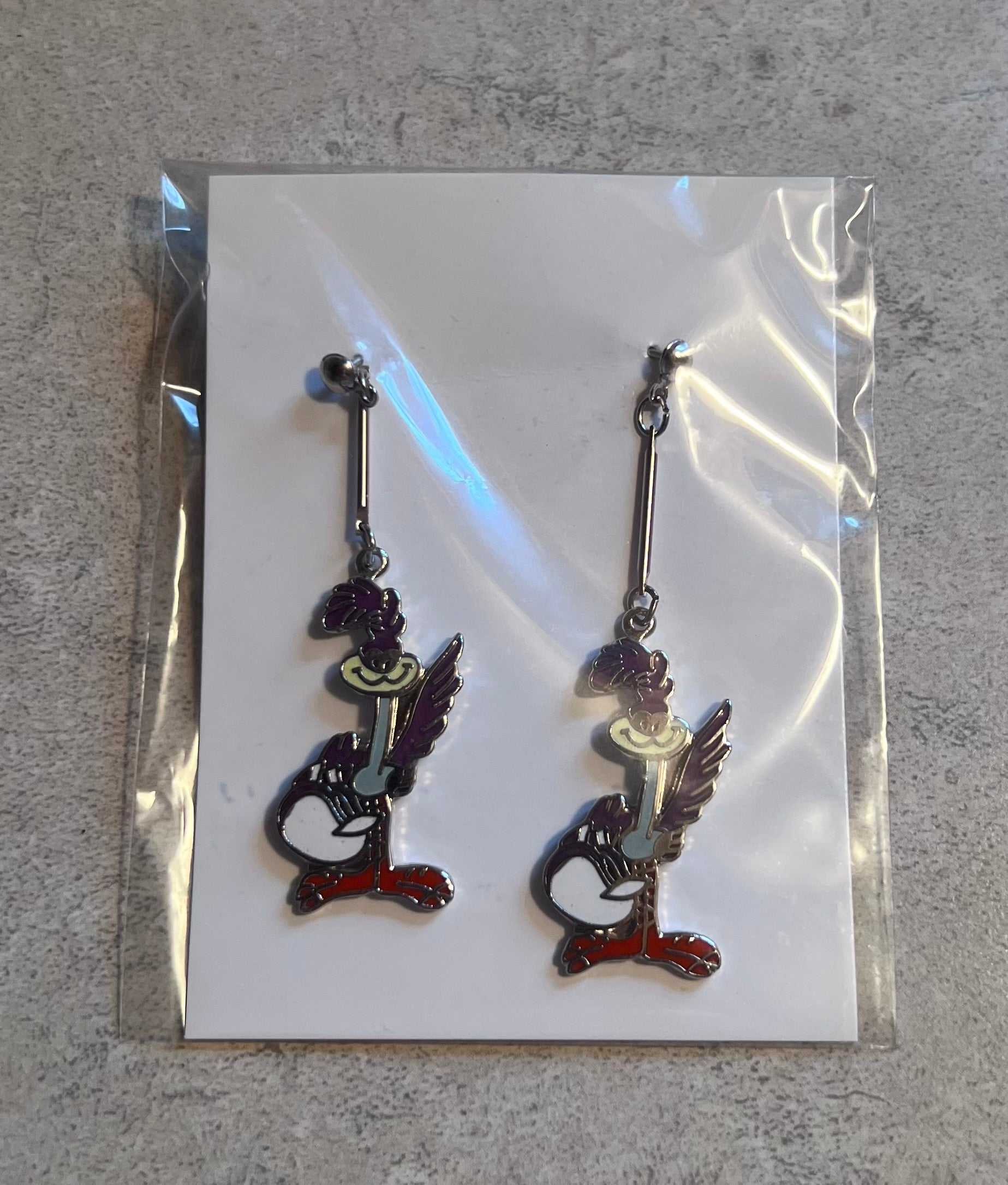 Plymouth Road Runner Silver Color Earrings Pair Post Hypo Allergenic Accessories EXC Relic has been store safely away for decades and will be a great compliment